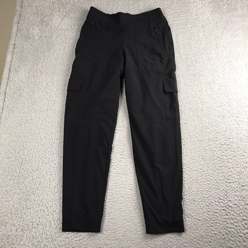 Athleta Chelsea Cargo Lined Pant Women 2 (28x28) Black Tapered‎ Hiking Travel